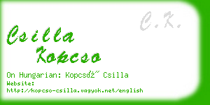 csilla kopcso business card